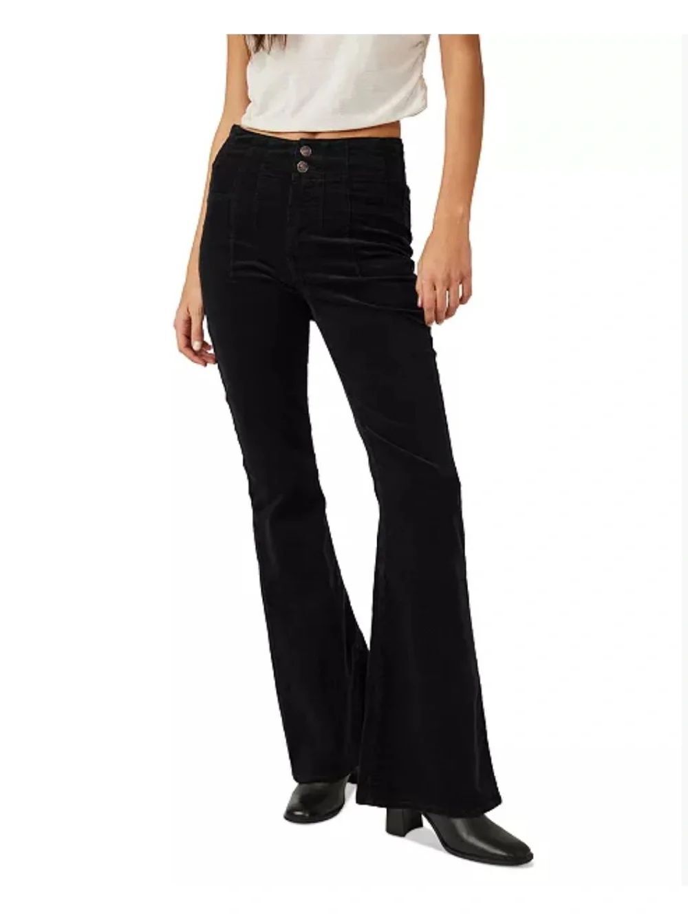 We The Free High-Rise Black Corduroy Flare Pants